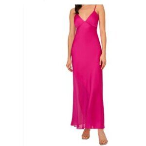 Gianni Bini V-Neck Slip Women's Cocktail Maxi Dress color red, Pink sz 10 gown